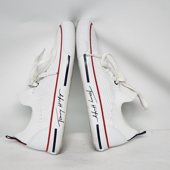 Tommy Hilfiger TW Gessie Size 6 Women's Shoe White Fabric Laceup Low top Boat - Picture 3 of 15